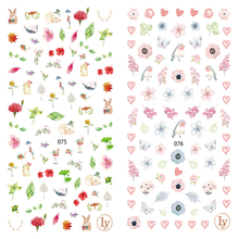 LY075-076 Thin 3D Plant Nail Art Sticker