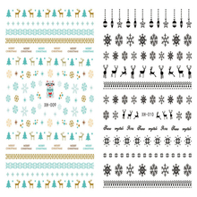 XH009-010 3D Deer Snowflake Christmas Nail Art Sticker