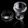 4cm Big Size Silicone Head Transparent Jelly Nail Stamper with Scraper