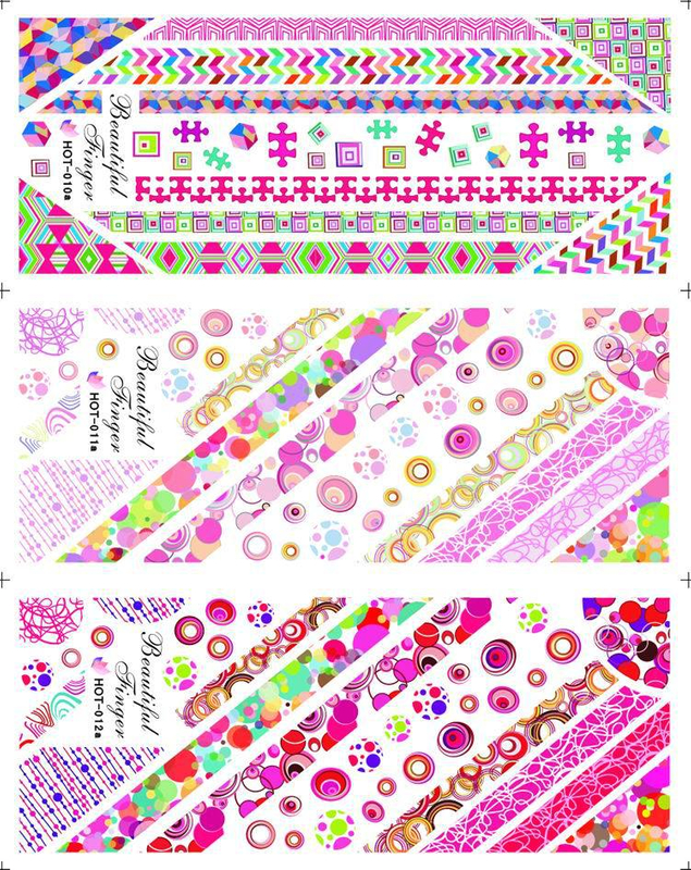 HOT010-012 Colorful Water Nail Sticker