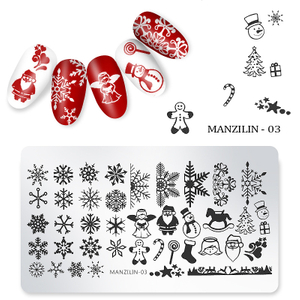 2018 New Christmas Design Stainless Steel Nail Stamping Plate