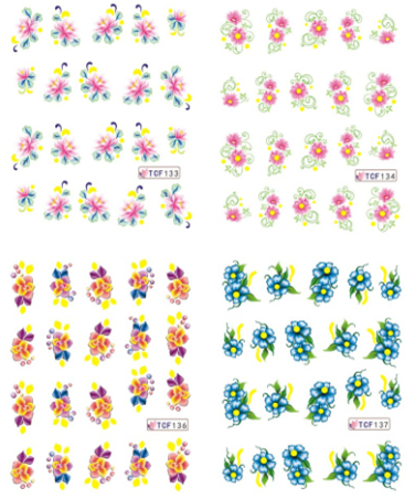 Flower Water Nail Sticker