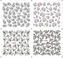 C021-024 Flower Water Nail Sticker