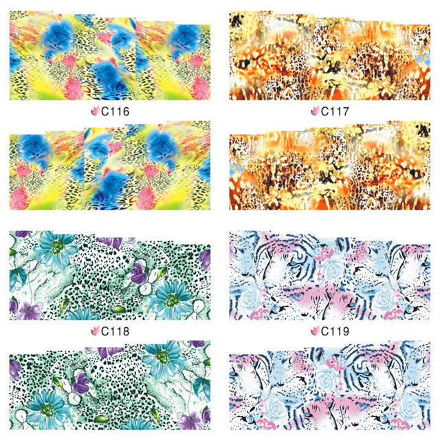 C116-119 Leopard Print Water Nail Sticker
