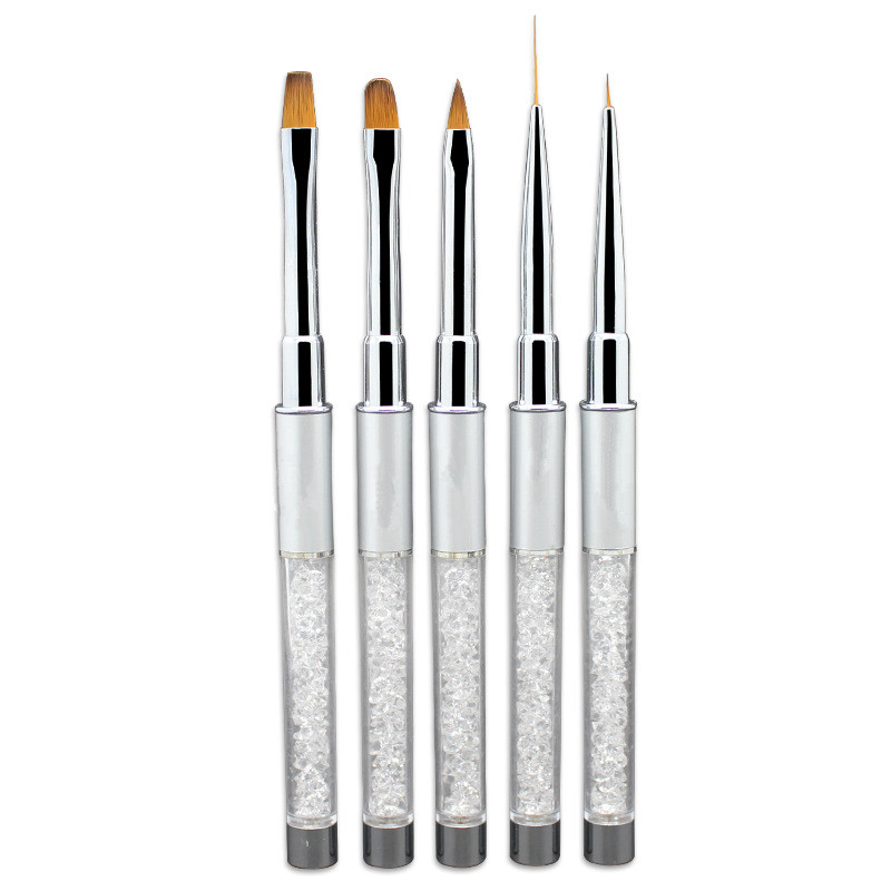 5pcs High Quality Rhinestone Handle Nail Brush Set