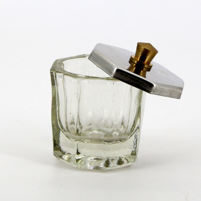 Glass Nail Dappen Dish With Stainless Steel Lid