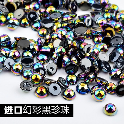 Black 3d Resin Stones Nail Art Decorations 