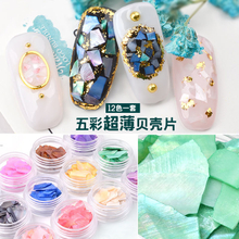 Nail Charms Natural Stained Abalone Shell Slices Crushed Flake 