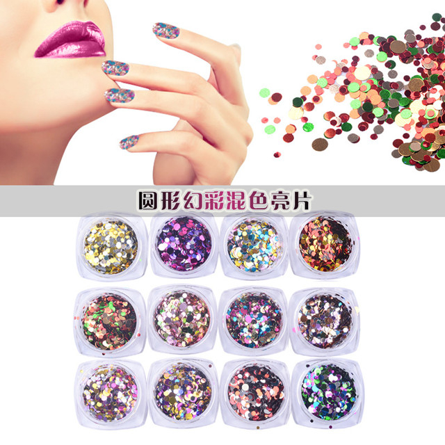 Nail Dazzling Colorful Round Nail Decoration