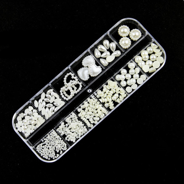 Different Shape White Pearl Nail Decoration