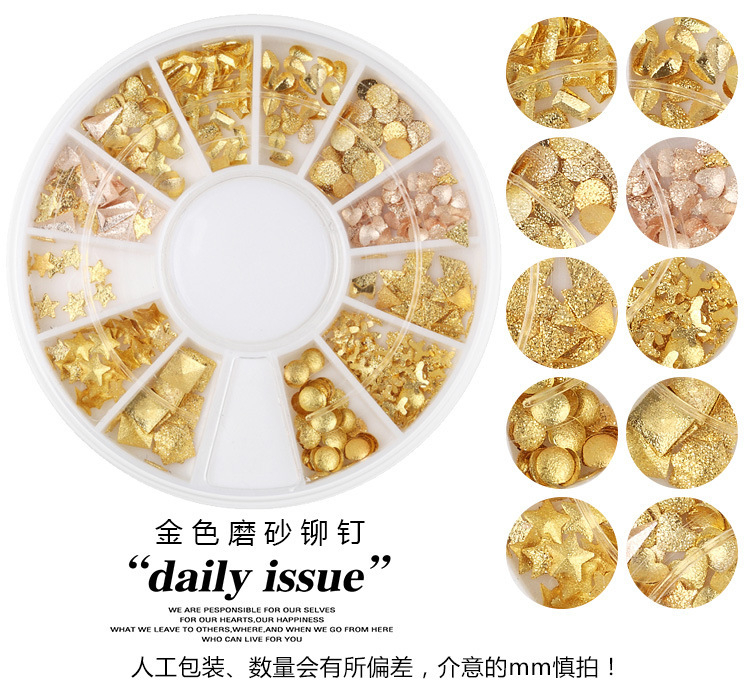 Japanese Style Different Shape Diamond Frosted Nail Art Metal Decoration