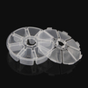 8 Compartment Round Plastic Storage Box Case 