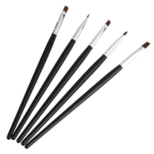 5Pcs Nail Art Brushes Gel Polish Flat Top Nail Gel Brushes