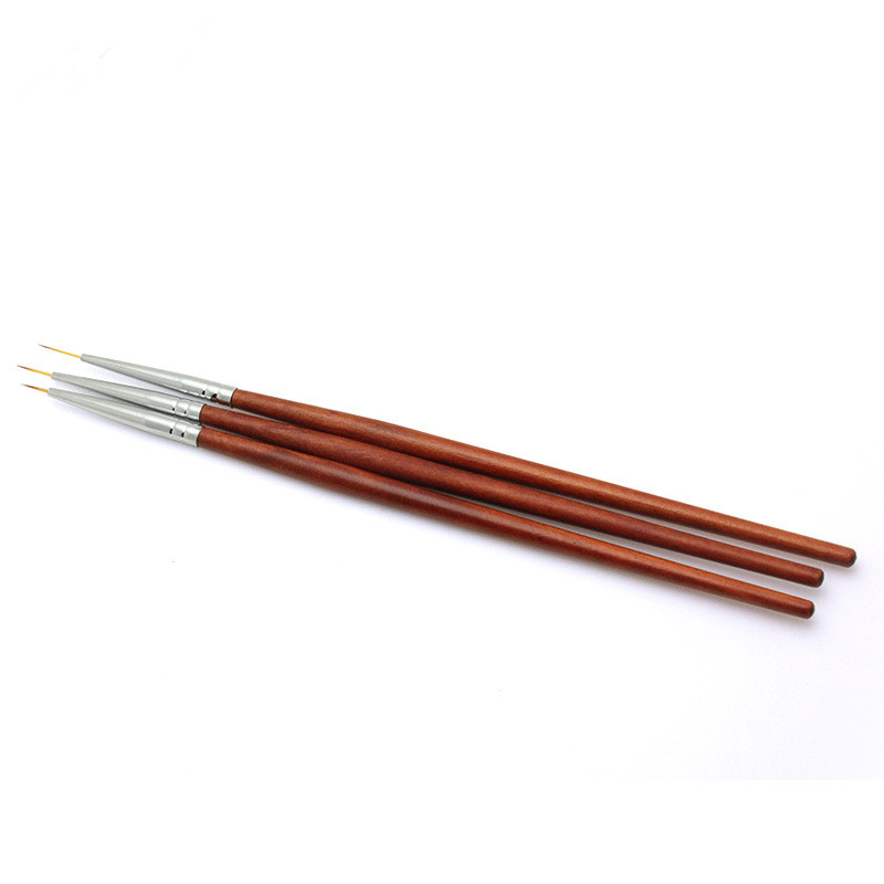 3pcs Red Wood Nail Liner Brush