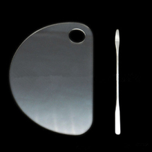 Acrylic Fan-shaped Palette With Stainless Steel Spatula