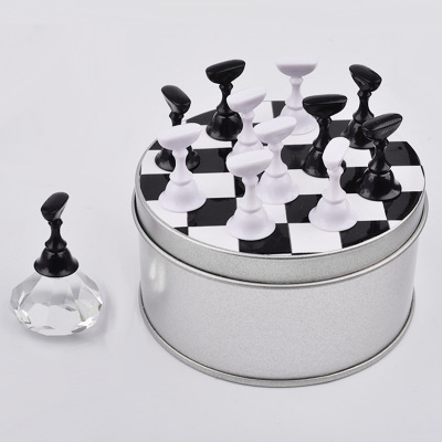 Magnetic Checkerboard False Nail Tips Display 