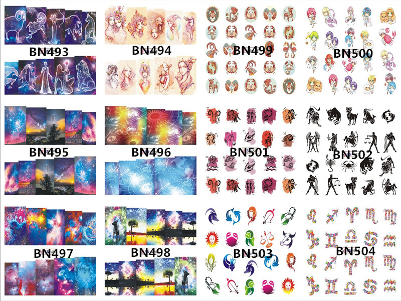 BN493-504 Water Nail Sticker