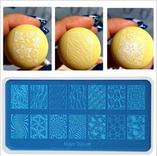 Major Dijit Series Lace Design Rectangle Metal Nail Stamping Plate 