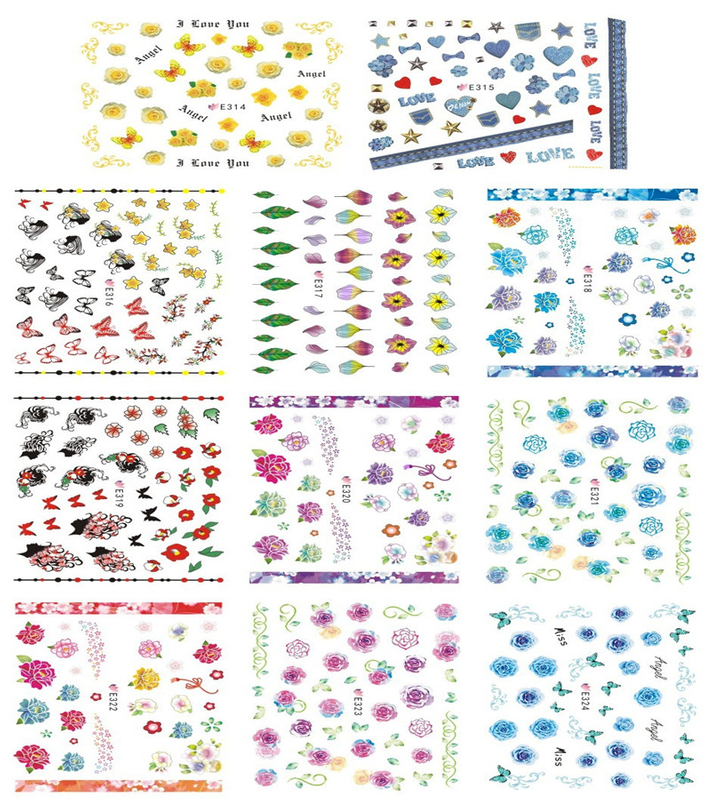 E314-324 3D Flower Simulation Nail Art Sticker