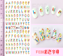 F038 DIY Design 3D Self Adhesive Letter Nail Art Sticker