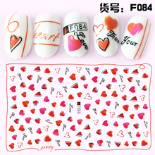 F084 DIY Design 3D Self Adhesive Heart Nail Art Sticker