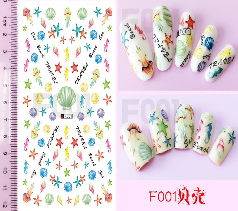 F001 DIY Design 3D Self Adhesive Shell Nail Art Sticker