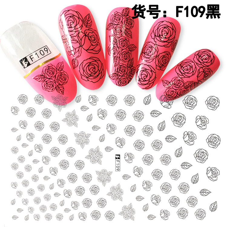 F109 DIY Design 3D Self Adhesive Flower Nail Art Sticker