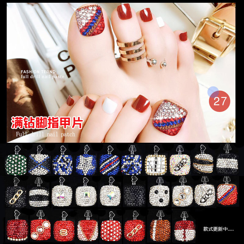 Pre-designed Nail Art Toe Tips