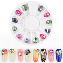 Glass Jewelry Water Drop Nail Art Rhinestones in Wheel