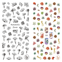 LY217-218 Thin 3D Romantic Flower Nail Sticker
