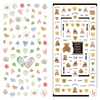 LY227-228 Thin 3D Flower And Teddy Nail Sticker