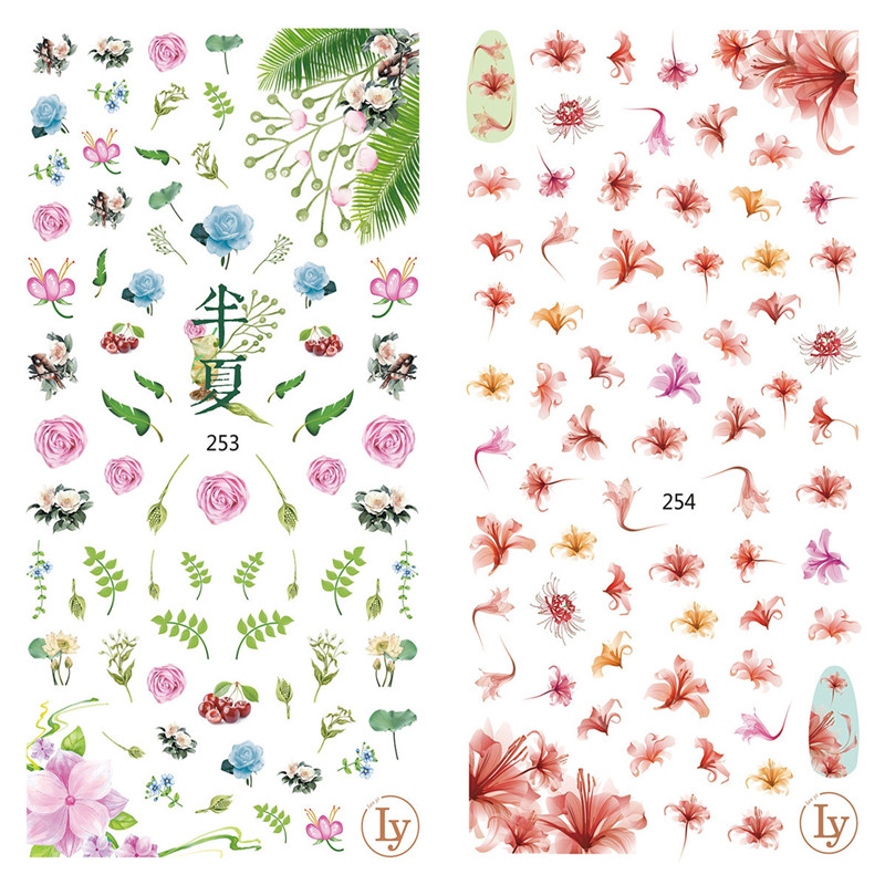 LY253-254 Thin 3D Flower Nail Art Sticker
