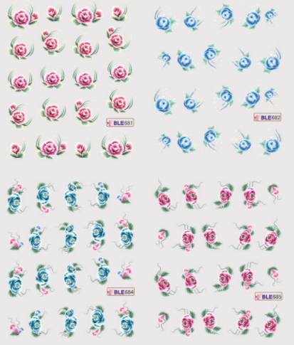Flower Design Water Nail Sticker
