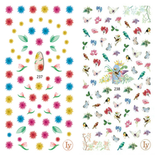 LY237-238 Thin 3D Flower And Birds Nail Sticker