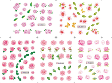 Flower Water Nail Sticker Nail Decal 