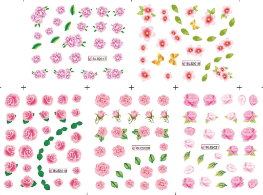 Flower Water Nail Sticker Nail Decal 
