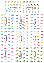 Feather Water Nail Sticker Nail Decal
