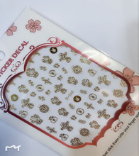 D040 3D Gold God of Wealth Nail Art Sticker