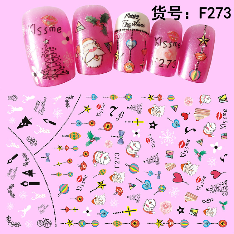 F273 DIY Design 3D Self Adhesive Christmas Nail Art Sticker