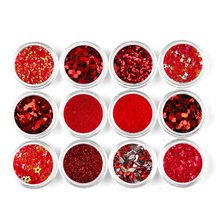 Red Nail Sequin Set
