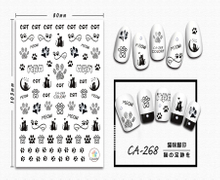 CA-268 3D Cat Footprint Nail Art Sticker
