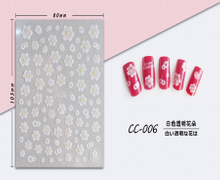 CC-006 3D White Transparent Flower Nail Sticker