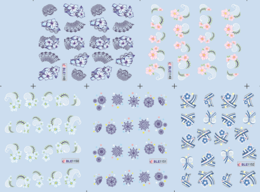 Flower Water Nail Sticker
