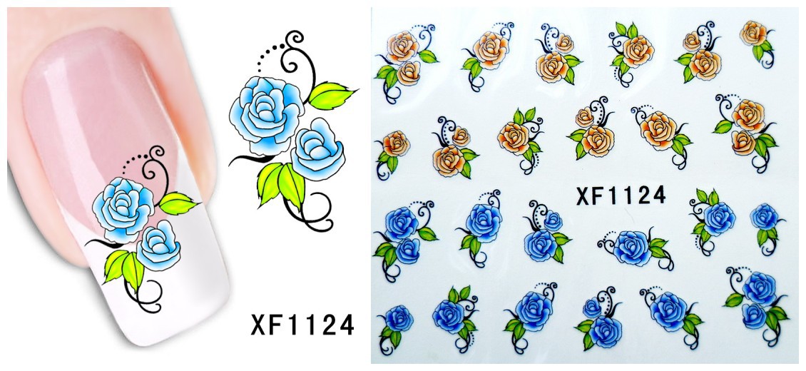 XF1121-1126 Flower Water Nail Sticker