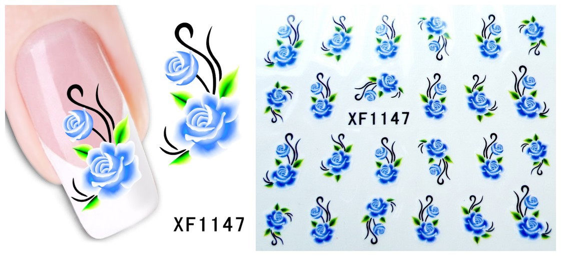 XF1145-1150 Flower Water Nail Sticker