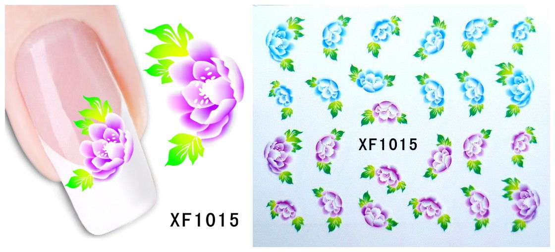 XF1013-1018 Flower Water Nail Sticker
