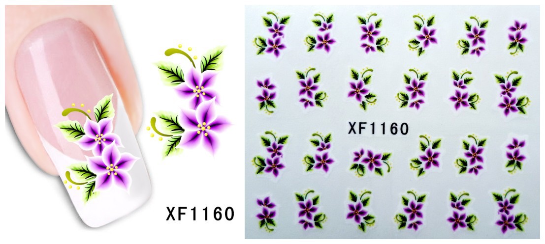 XF1157-1162 Flower Water Nail Sticker