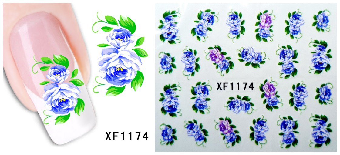 XF1169-1174 Flower Water Nail Sticker
