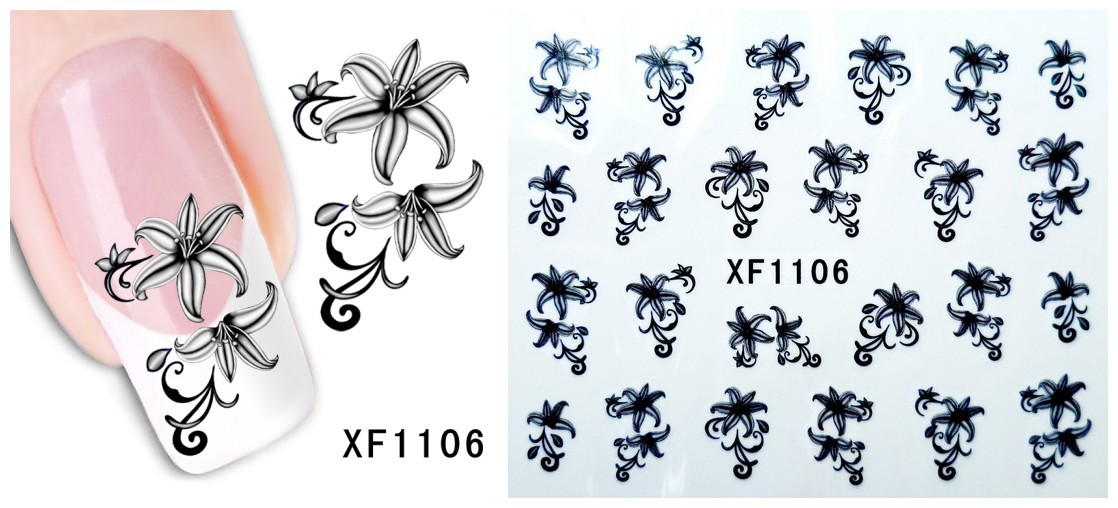 XF1103-1108 Flower Water Nail Sticker