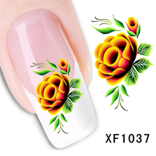 XF1037-1042 Flower Water Nail Sticker